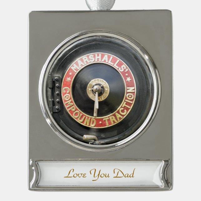 TRAKTIONSMOTOR Banner-Ornament SILBER (Vorderseite)