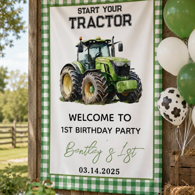 Traktor 1. Geburtstag Party Fun Farm Banner (Tractor 1st Birthday Party Fun Farm Banner)