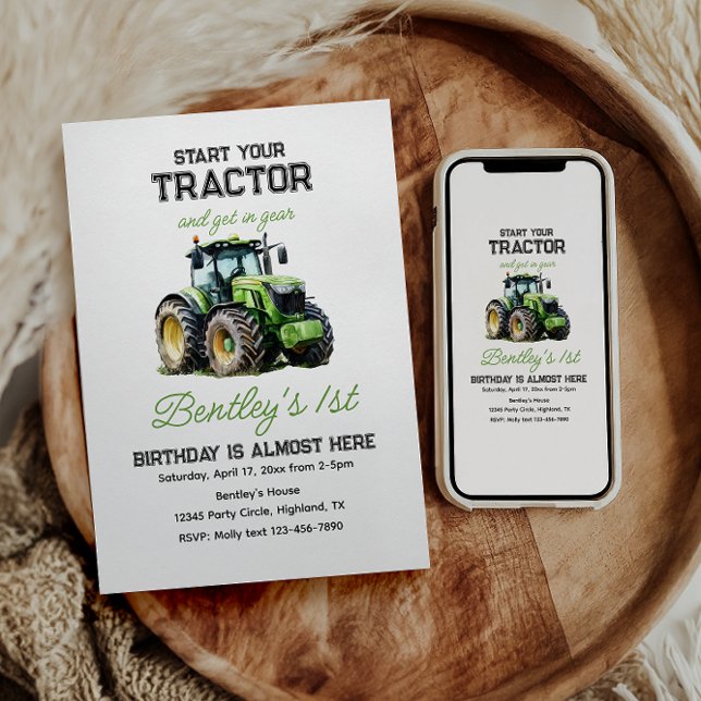 Traktor 1. Geburtstag Party Fun Farm Einladung (Von Creator hochgeladen)