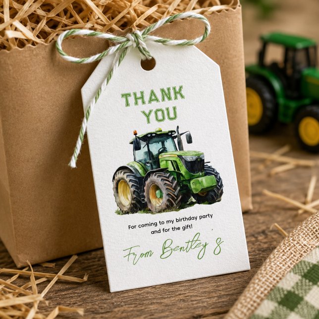 Traktor 1. Geburtstag Party Fun Farm Geschenkanhänger (Tractor 1st Birthday Party Fun Farm Gift Tags)