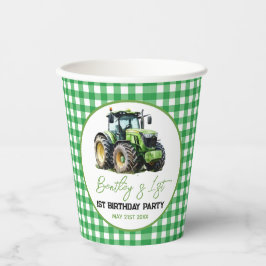 Traktor 1. Geburtstag Party Fun Farm Pappbecher