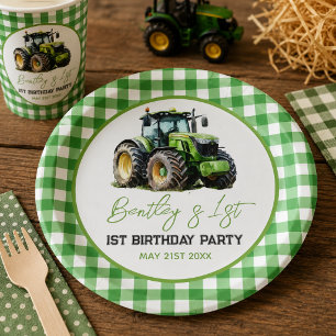 Traktor 1. Geburtstag Party Fun Farm Pappteller