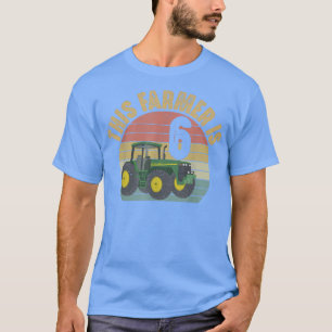 Traktor 6. Geburtstag 6 Jahre alter Bauer Thema T-Shirt
