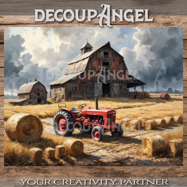 Traktor auf der Landschaft des landwirtschaftliche Seidenpapier (Von Creator hochgeladen)