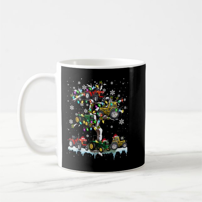 Traktor auf Weihnachtsbaum Weihnachtsmeisterschaft Kaffeetasse (Links)
