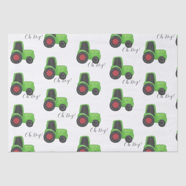 Traktor Baby Boy Seidenpapier (Vorderseite)