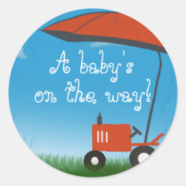Traktor Babydusche Umschlag Aufkleber