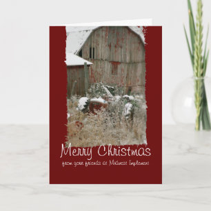 Traktor & Barn Weihnachtskarte Feiertagskarte