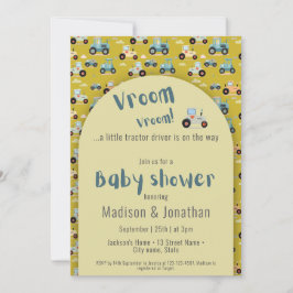 Traktor Bauer Babydusche Einladung