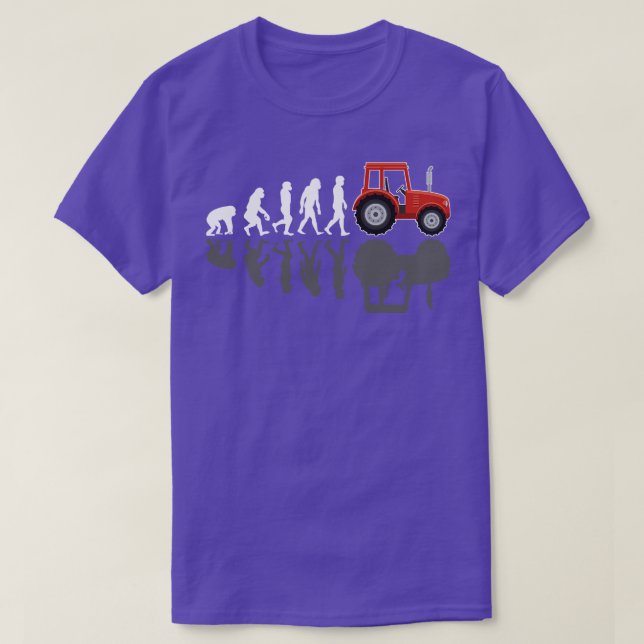 Traktor-Bauer-Evolution mit Schatten T-Shirt (Design vorne)