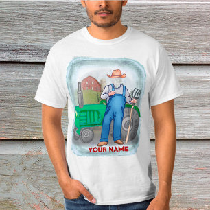 Traktor Bauer Gesicht individuell gestaltetes T-Sh T-Shirt