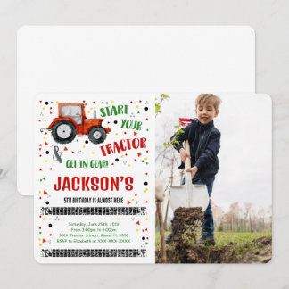Traktor Birthday Foto Einladung