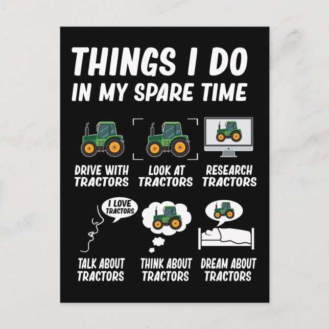 Traktor Boy Funny Farm Traktoren Postkarte (Vorderseite)