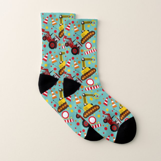 Traktor, Bulldozer und Polka-Punkte Socken (Paar)