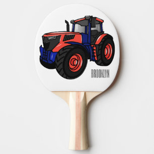 Traktor Cartoon-Illustration Tischtennis Schläger