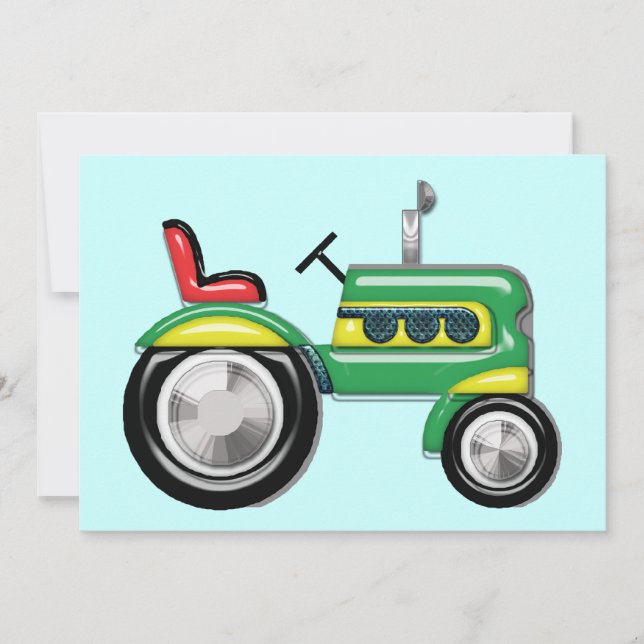 Traktor Einladung (Vorderseite)