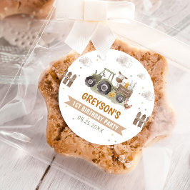 Traktor Farm Geburtstagspartei Tiere Stall Runder Aufkleber