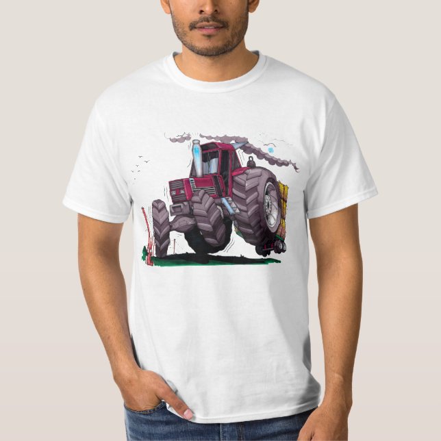 Traktor Fiat Agri karikiertes T-Shirt (Vorderseite)