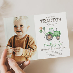 Traktor Foto Geburtstagseinladung   landwirtschaft Einladung