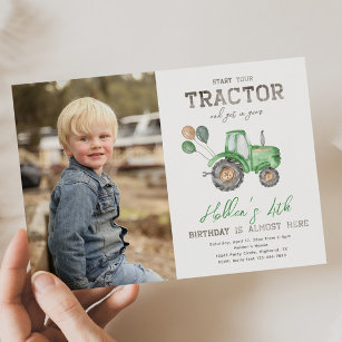 Traktor Foto Geburtstagseinladung   landwirtschaft Einladung