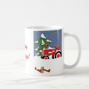 Traktor für Weihnachten Kaffeetasse