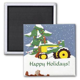Traktor für Weihnachten Magnet