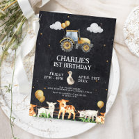 Traktor Geburtstagsparty Wasserfarbenfarm Tiere