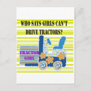 Traktor Girl Tshirts und Geschenke Postkarte