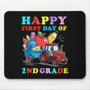 Traktor Glücklicher erster Tag der 2. Klasse Zurüc Mousepad