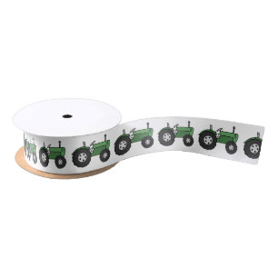 Traktor grün Vintag Satinband