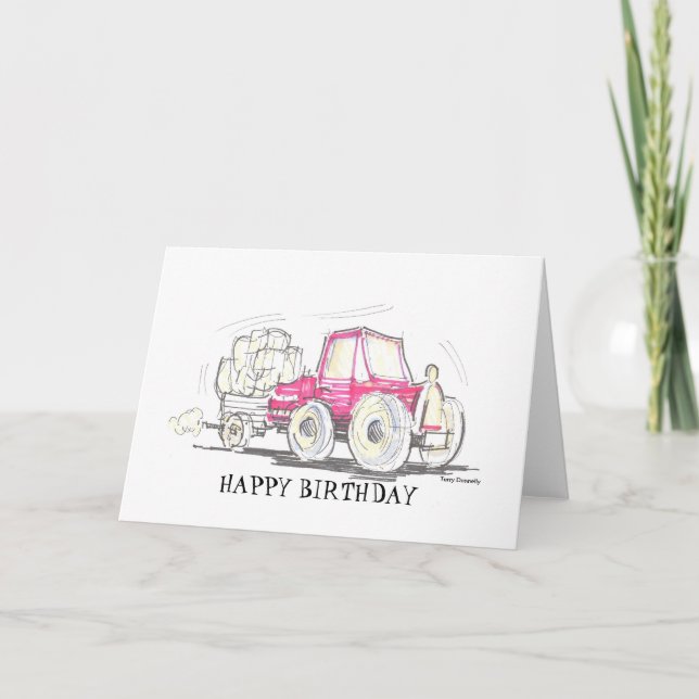 Traktor Happy Birthday Card Karte (Vorderseite)
