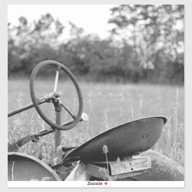 Traktor im Langgras Aufkleber (Blatt)