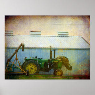 Traktor in der Hog Barn Poster