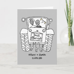 Traktor-Land-Hochzeitskarte Karte