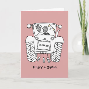 Traktor-Land-Hochzeitskarte Karte