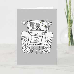 Traktor-Land-Hochzeitskarte Karte