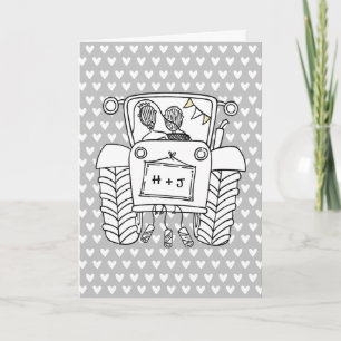 Traktor-Land-Hochzeitskarte Karte