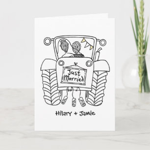 Traktor-Land-Hochzeitskarte Karte