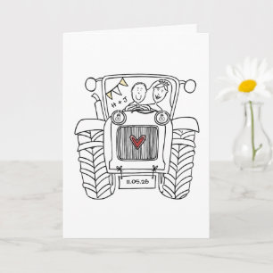 Traktor-Land-Hochzeitskarte Karte