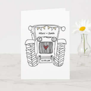 Traktor-Land-Hochzeitskarte Karte