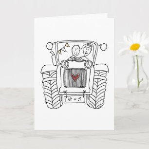 Traktor-Land-Hochzeitskarte Karte