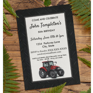 Traktor Landwirtschaft Geburtstagsparty Männer Einladung