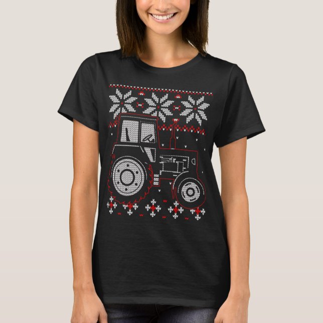 Traktor Lover Ugly Weihnachtspulli, Bauer Farmi T-Shirt (Vorderseite)