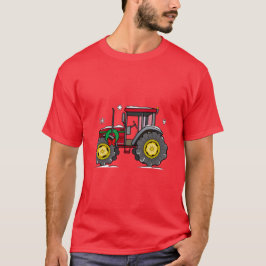 Traktor mit WeihnachtsKranz T-Shirt