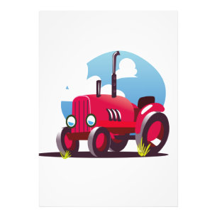 Traktor-Muster (blauer Hintergrund) Fotodruck