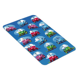 Traktor Muster (blauer Hintergrund) Magnet