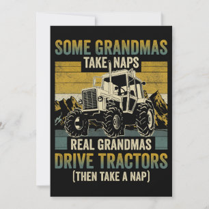 Traktor Oma Farm Geschenke Real Grandmas Drive Tra Einladung
