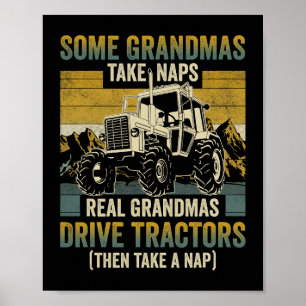 Traktor Oma Farm Geschenke Real Grandmas Drive Tra Poster