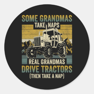 Traktor Oma Farm Geschenke Real Grandmas Drive Tra Runder Aufkleber