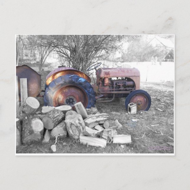 Traktor-Postkarte Postkarte (Vorderseite)